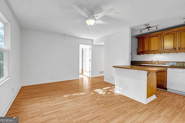 2585 Regency Dr E, Tucker, GA 30084 - kitchen with dishwasher, light wood-style flooring, and healthy amount of natural light