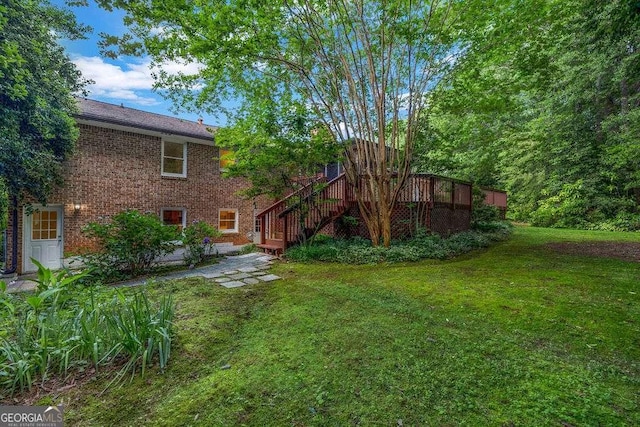 2585 Regency Dr E, Tucker, GA 30084 - view of grassy yard with stairway