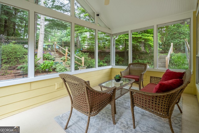 1805 Millstone Ct, Alpharetta, GA 30004 - sunroom with vaulted ceiling