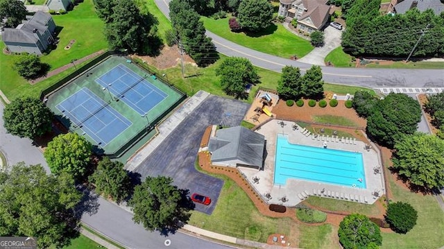 5385 Spotted Fawn Ct, Suwanee, GA 30024 - drone / aerial view of a pool area