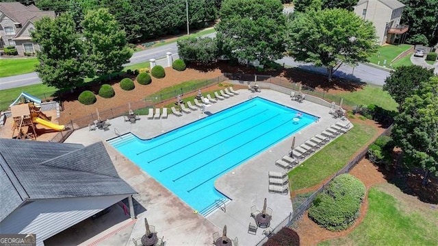 5385 Spotted Fawn Ct, Suwanee, GA 30024 - community pool featuring a patio area