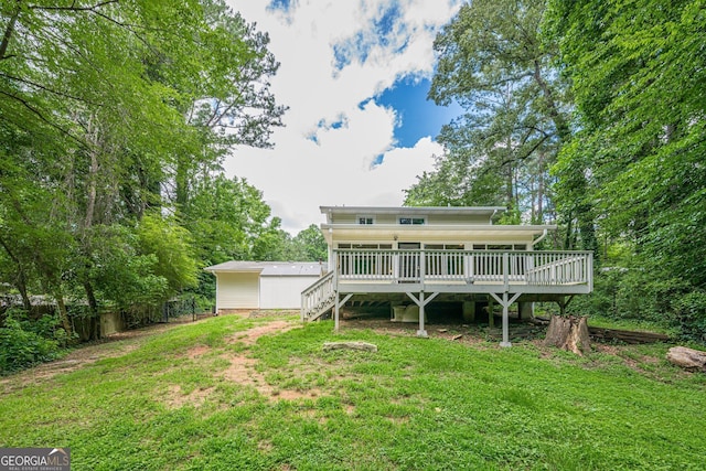 5868 Kingswood Ct NW, Norcross, GA 30093 - rear view of property with a deck and stairs