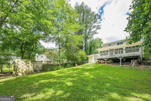 5868 Kingswood Ct NW, Norcross, GA 30093 - view of yard with a playground and a wooden deck