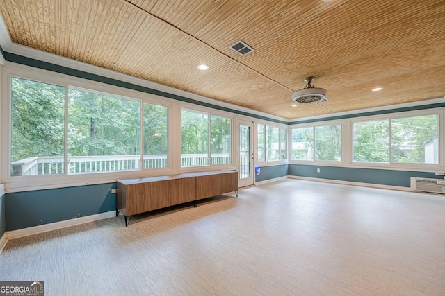 5868 Kingswood Ct NW, Norcross, GA 30093 - sunroom / solarium with wooden ceiling, plenty of natural light, crown molding, recessed lighting, and wood finished floors