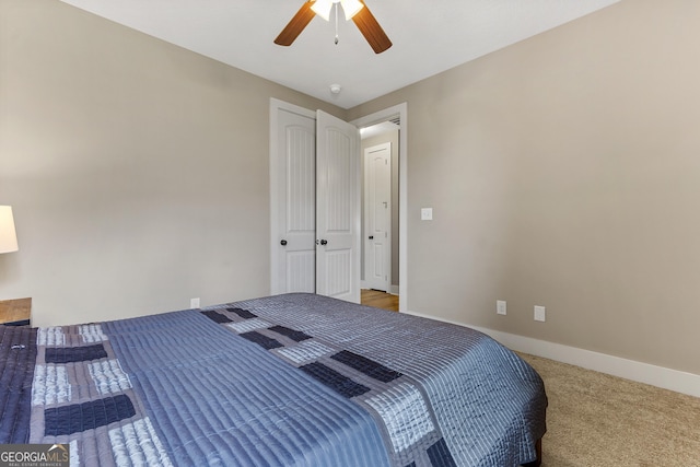 206 Barnyard Way, Perry, GA 31069 - bedroom with carpet floors and ceiling fan