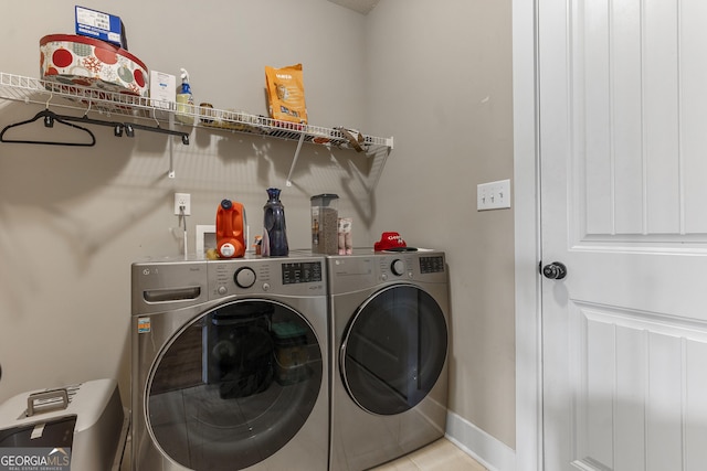 206 Barnyard Way, Perry, GA 31069 - washroom featuring washing machine and clothes dryer and tile patterned floors