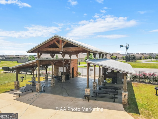 206 Barnyard Way, Perry, GA 31069 - view of community featuring a gazebo, a patio area, a residential view, and a carport