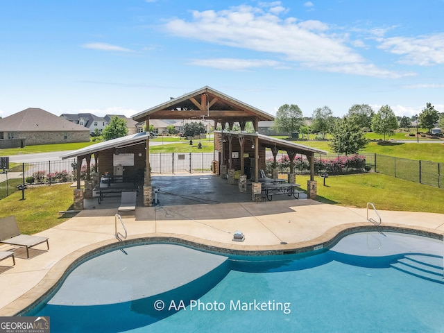 206 Barnyard Way, Perry, GA 31069 - view of pool featuring a gazebo and a patio area