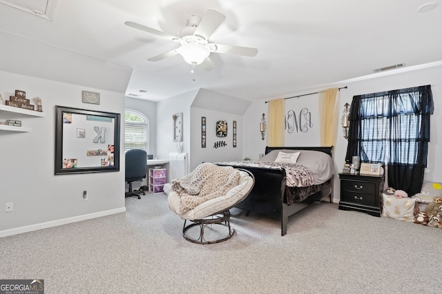 507 Wintergreen Way, Canton, GA 30115 - carpeted bedroom featuring a desk and ceiling fan