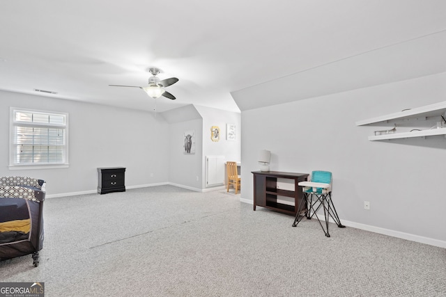 507 Wintergreen Way, Canton, GA 30115 - sitting room featuring a ceiling fan and carpet