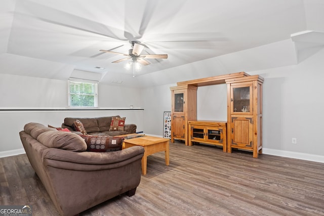 507 Wintergreen Way, Canton, GA 30115 - living area with wood finished floors and ceiling fan