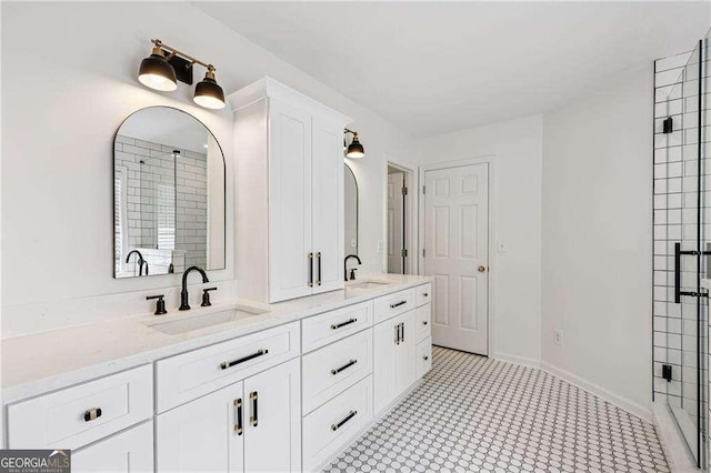 2508 Haddenham Ln SW, Smyrna, GA 30082 - bathroom featuring double vanity and an enclosed shower