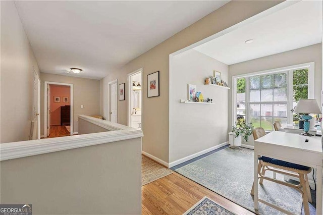 2508 Haddenham Ln SW, Smyrna, GA 30082 - hall featuring wood finished floors and baseboards
