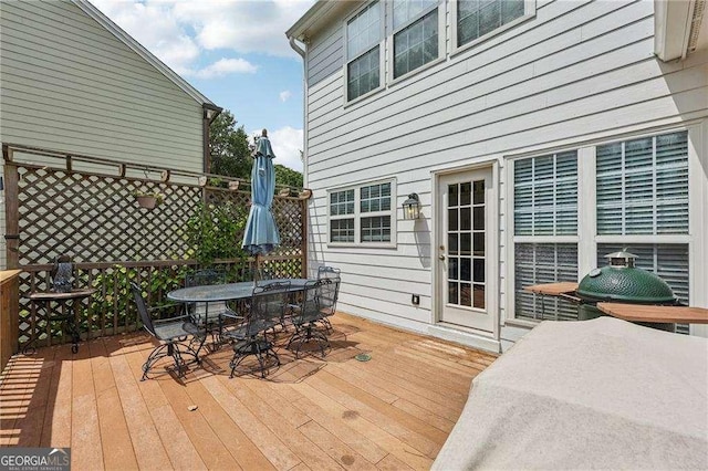 2508 Haddenham Ln SW, Smyrna, GA 30082 - wooden deck with outdoor dining area