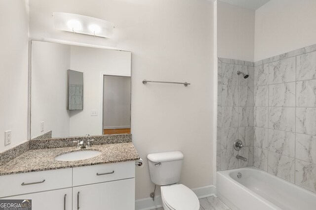 384 Ralph Mcgill Blvd NE Unit 123, Atlanta, GA 30312 - full bathroom with vanity, washtub / shower combination, and marble finish floors