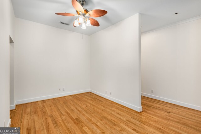 384 Ralph Mcgill Blvd NE Unit 123, Atlanta, GA 30312 - spare room featuring a ceiling fan and light wood-style floors