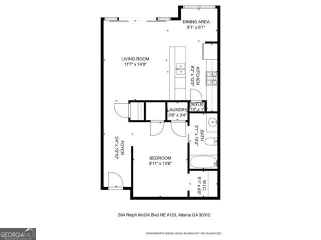 384 Ralph Mcgill Blvd NE Unit 123, Atlanta, GA 30312 - view of property floor plan