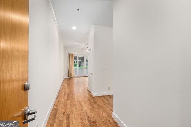 384 Ralph Mcgill Blvd NE Unit 123, Atlanta, GA 30312 - hallway with light wood-type flooring and recessed lighting