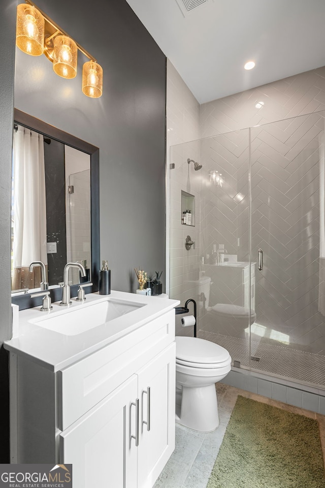 40 Fernbank Way, Newnan, GA 30265 - bathroom featuring vanity and a stall shower