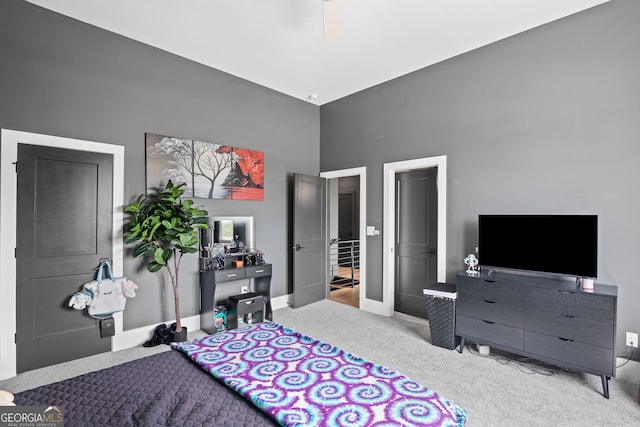 40 Fernbank Way, Newnan, GA 30265 - bedroom with a high ceiling, carpet flooring, and ceiling fan