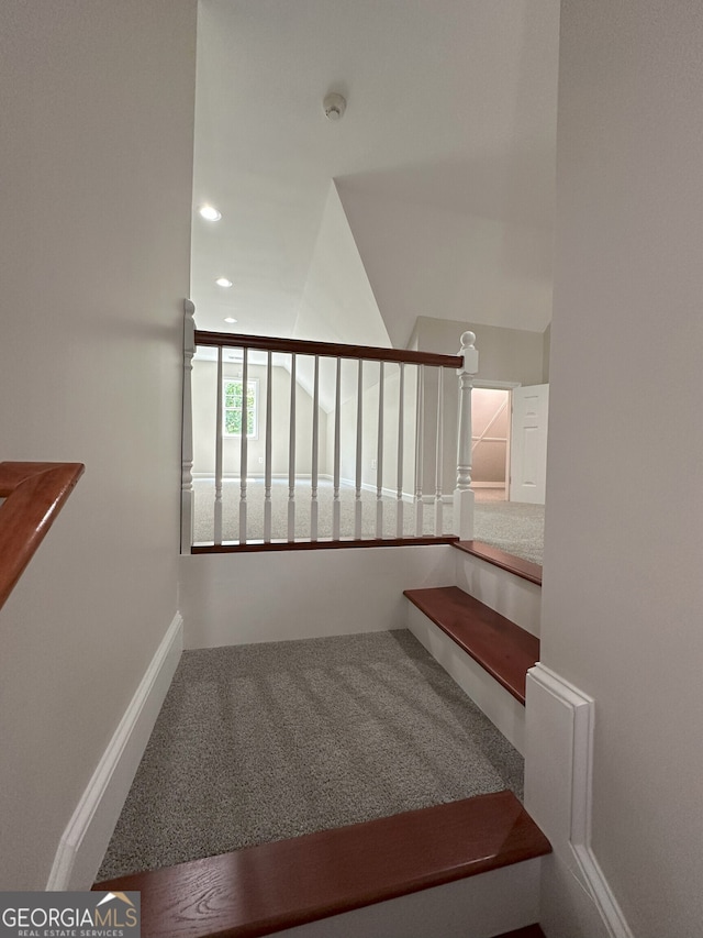 48 Narrow Ln, Dahlonega, GA 30533 - stairs featuring recessed lighting and carpet flooring
