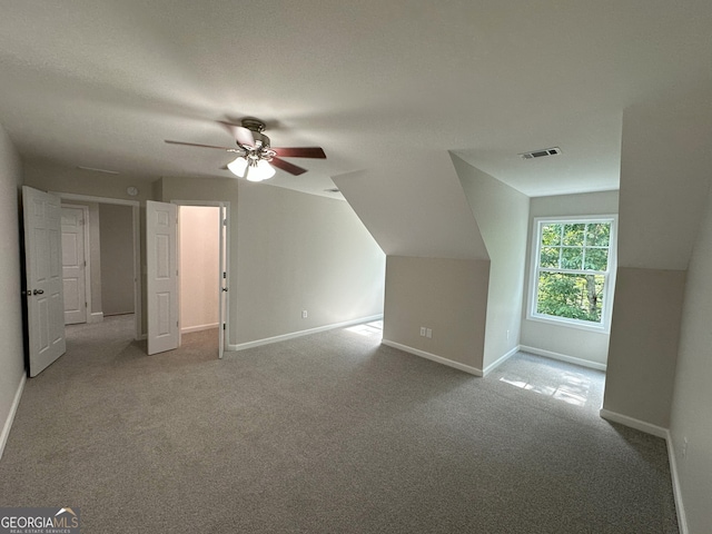 48 Narrow Ln, Dahlonega, GA 30533 - additional living space with ceiling fan, carpet flooring, and lofted ceiling