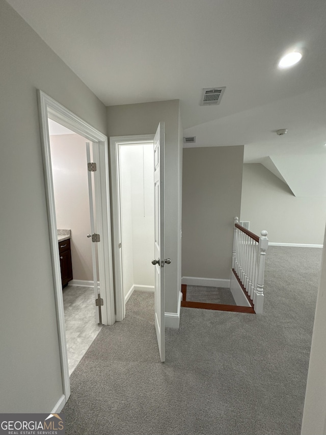 48 Narrow Ln, Dahlonega, GA 30533 - hall with carpet and an upstairs landing