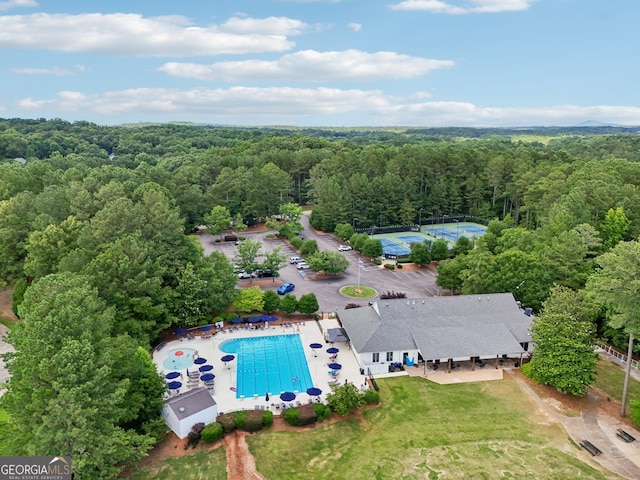 15305 Highgrove Rd, Milton, GA 30004 - aerial view of property and surrounding area with a forest