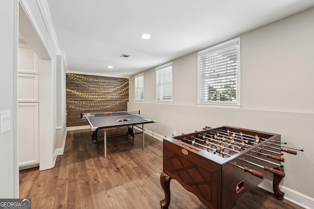 15305 Highgrove Rd, Milton, GA 30004 - recreation room with wood finished floors and recessed lighting