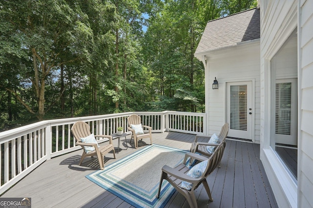 15305 Highgrove Rd, Milton, GA 30004 - wooden deck featuring view of scattered trees
