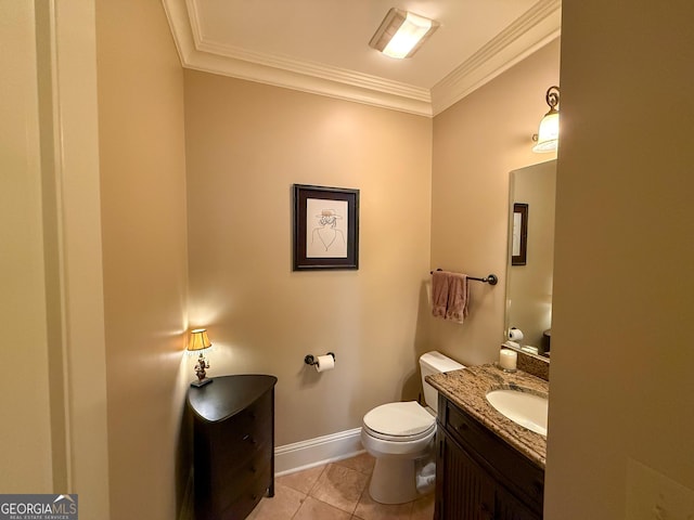 286 Timberlake Dr, Martin, GA 30557 - half bath with crown molding, vanity, and tile patterned floors