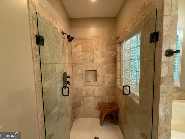 286 Timberlake Dr, Martin, GA 30557 - full bathroom featuring a shower stall, tile patterned floors, and tile walls