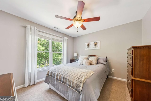 9320 Old Preserve Trl, Ball Ground, GA 30107 - bedroom with light carpet and ceiling fan