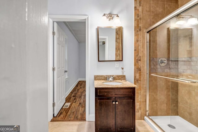 1747 Parkhill Dr, Decatur, GA 30032 - full bath with vanity and a stall shower