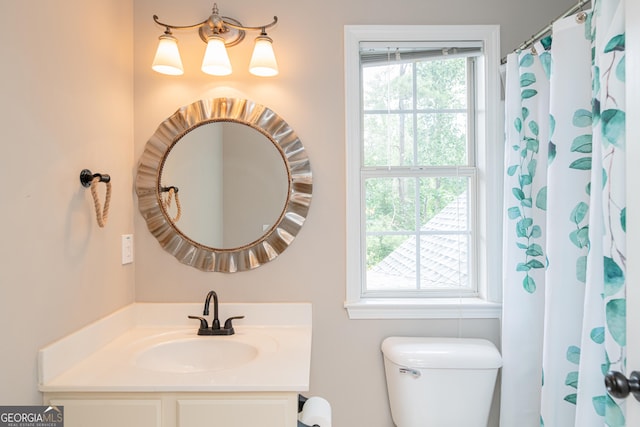 2427 Camata Pl, Marietta, GA 30066 - bathroom with vanity and curtained shower