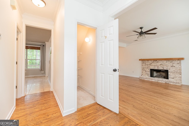 2427 Camata Pl, Marietta, GA 30066 - corridor with light wood-type flooring and crown molding