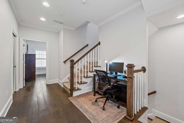 18 Peachtree Ave NE Unit 5, Atlanta, GA 30305 - office space with ornamental molding, recessed lighting, and wood finished floors