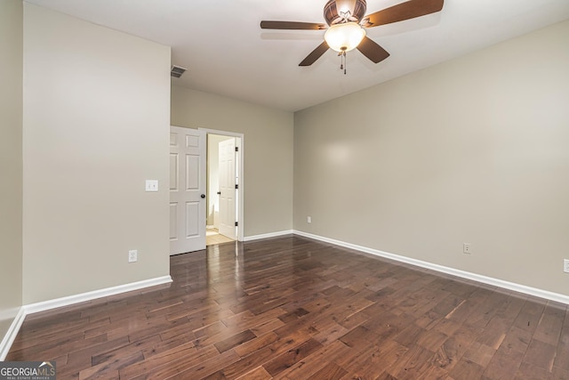 24 Arendt Park Ln, Newnan, GA 30263 - empty room with dark wood-style flooring and ceiling fan