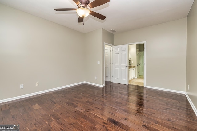 24 Arendt Park Ln, Newnan, GA 30263 - empty room with wood finished floors and a ceiling fan