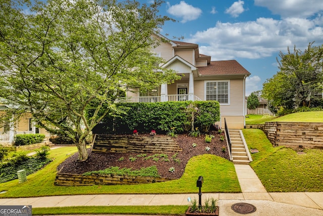 24 Arendt Park Ln, Newnan, GA 30263 - view of front facade featuring stairs and covered porch