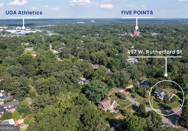 497 Rutherford St, Athens, GA 30606 - drone / aerial view of a heavily wooded area