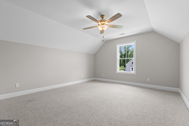 10 Honeysuckle Dr, Claxton, GA 30417 - additional living space featuring lofted ceiling, ceiling fan, and light carpet