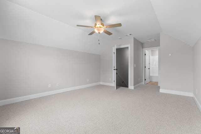 10 Honeysuckle Dr, Claxton, GA 30417 - bonus room with a ceiling fan, vaulted ceiling, and light colored carpet