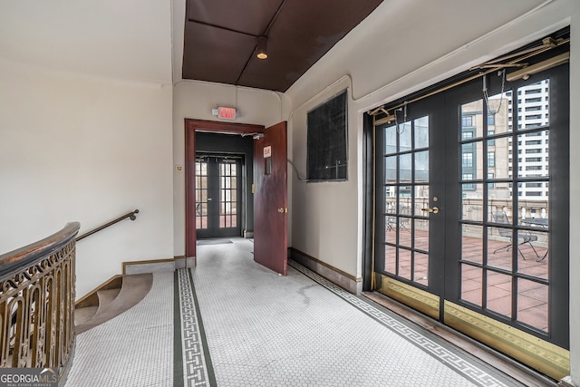 75 Ponce De Leon Ave NE Unit 1004, Atlanta, GA 30308 - corridor featuring french doors and baseboards