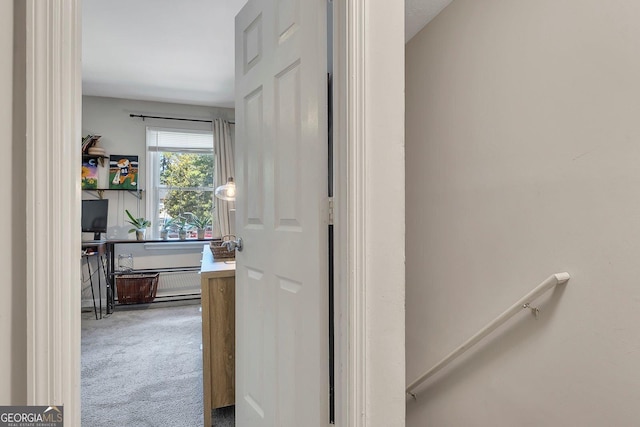 289 Westland Way SW, Marietta, GA 30064 - hall featuring carpet and an upstairs landing