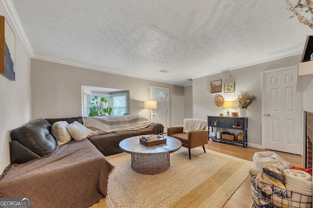 289 Westland Way SW, Marietta, GA 30064 - living area featuring light wood-style floors, crown molding, and a textured ceiling