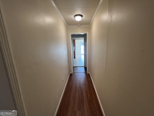 9 Henry St, Statesboro, GA 30458 - corridor featuring dark wood-style floors and ornamental molding