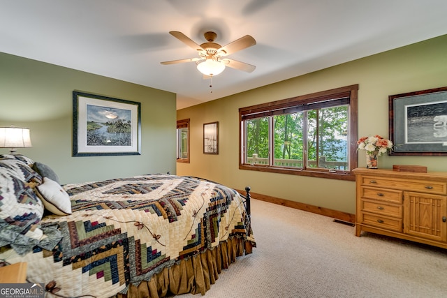 4 Dean Ln, Tiger, GA 30576 - bedroom featuring light carpet and ceiling fan