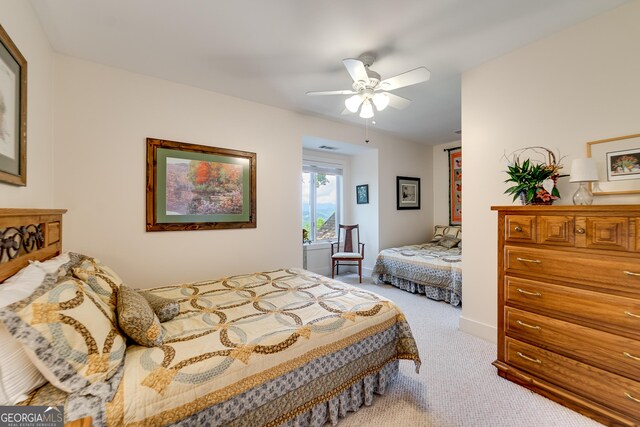 4 Dean Ln, Tiger, GA 30576 - carpeted bedroom featuring ceiling fan