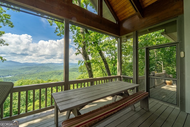 4 Dean Ln, Tiger, GA 30576 - deck with outdoor dining area and a mountain view